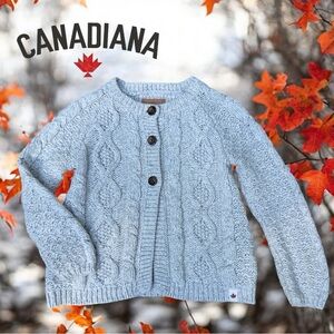 🌸3/$25🌸 Canadiana Kids Liht gray Cable Knit 3 Button Cardigan Sweater Size 4T